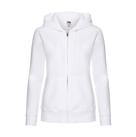 Fruit of the Loom Premium Hooded Sweat Jacket Lady-Fit, White, XS (8) bedrucken, Art.-Nr. 254010002 Fruit of the Loom Premium Hooded Sweat Jacket Lady-Fit, White, XS (8) bedrucken, Art.-Nr. 254010002