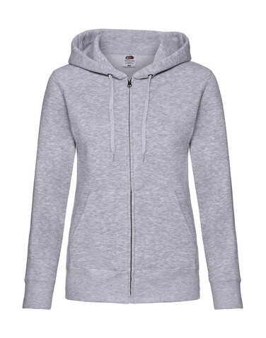 Fruit of the Loom Premium Hooded Sweat Jacket Lady-Fit, Heather Grey, S (10) bedrucken, Art.-Nr. 254011233 Fruit of the Loom Premium Hooded Sweat Jacket Lady-Fit, Heather Grey, S (10) bedrucken, Art.-Nr. 254011233