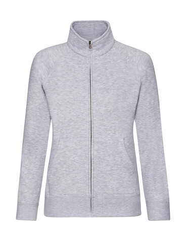 Fruit of the Loom Ladies` Premium Sweat Jacket, Heather Grey, XL bedrucken, Art.-Nr. 256011236
