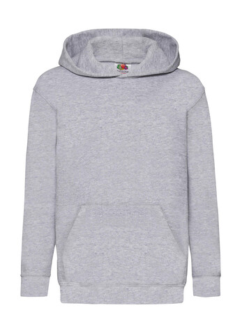 Fruit of the Loom Kids` Classic Hooded Sweat, Heather Grey, 140 (9-11) bedrucken, Art.-Nr. 280011236