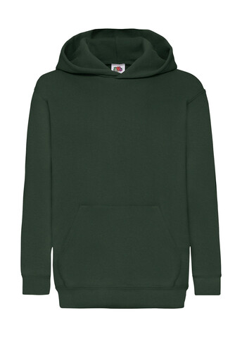 Fruit of the Loom Kids` Classic Hooded Sweat, Bottle Green, 140 (9-11) bedrucken, Art.-Nr. 280015406