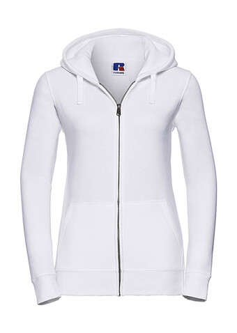 Russell Europe Ladies` Authentic Zipped Hood, White, XS bedrucken, Art.-Nr. 283000002
