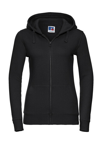 Russell Europe Ladies` Authentic Zipped Hood, Black, M bedrucken, Art.-Nr. 283001014