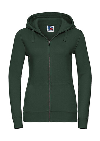 Russell Europe Ladies` Authentic Zipped Hood, Bottle Green, L bedrucken, Art.-Nr. 283005405