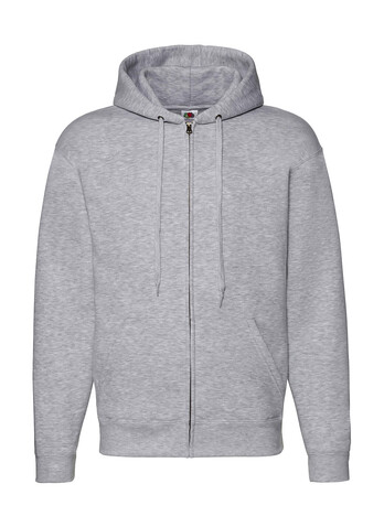 Fruit of the Loom Premium Hooded Zip Sweat, Heather Grey, S bedrucken, Art.-Nr. 293011233