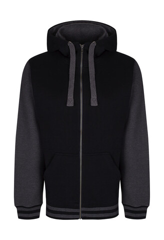 FDM Active Zip Hoodie, Black/Charcoal, XS bedrucken, Art.-Nr. 293551592