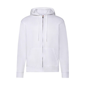 Fruit of the Loom Classic Hooded Sweat Jacket, White, S bedrucken, Art.-Nr. 294010003