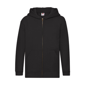 Fruit of the Loom Kids` Premium Hooded Sweat Jacket, Black, 116 (5-6) bedrucken, Art.-Nr. 298011014