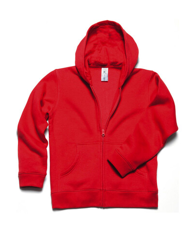 B & C Hooded Full Zip/kids Sweat, Red, 3/4 (98/104) bedrucken, Art.-Nr. 298424003 B & C Hooded Full Zip/kids Sweat, Red, 3/4 (98/104) bedrucken, Art.-Nr. 298424003
