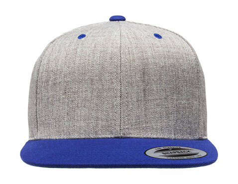 Yupoong Classic Snapback 2-Tone Cap, Heather/Royal, One Size bedrucken, Art.-Nr. 301731630