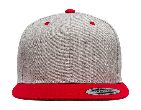 Yupoong Classic Snapback 2-Tone Cap, Heather/Red, One Size bedrucken, Art.-Nr. 301731640