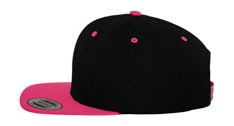 Yupoong Classic Snapback 2-Tone Cap, Black/Neon Pink, One Size bedrucken, Art.-Nr. 301731560