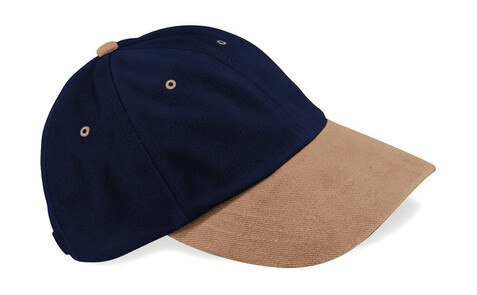 Beechfield Low Profile Heavy Brushed Cotton Cap, French Navy/Taupe, One Size bedrucken, Art.-Nr. 310692650