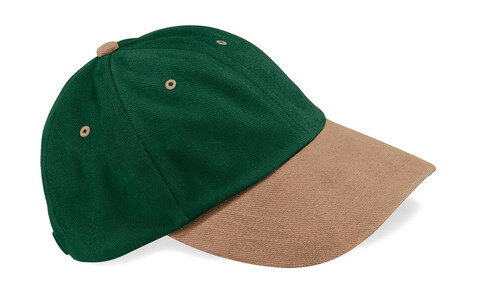 Beechfield Low Profile Heavy Brushed Cotton Cap, Forest Green/Taupe, One Size bedrucken, Art.-Nr. 310695540
