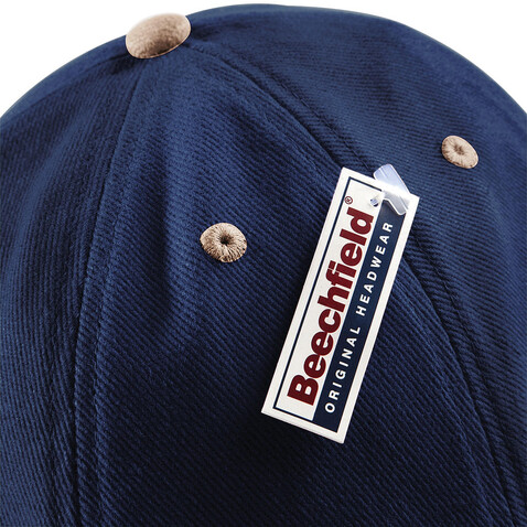 Beechfield Low Profile Heavy Brushed Cotton Cap, French Navy/Taupe, One Size bedrucken, Art.-Nr. 310692650