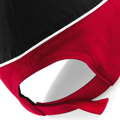 Beechfield Teamwear Competition Cap, Black/Classic Red, One Size bedrucken, Art.-Nr. 317691540
