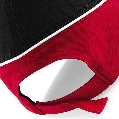 Beechfield Teamwear Competition Cap, Black/Classic Red/White, One Size bedrucken, Art.-Nr. 317691930