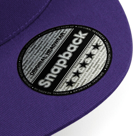 Beechfield 5 Panel Snapback Rapper Cap, Purple, One Size bedrucken, Art.-Nr. 325693490