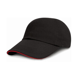 Result Caps Junior Brushed Cotton Cap, Black/Red, One Size bedrucken, Art.-Nr. 334341540 Result Caps Junior Brushed Cotton Cap, Black/Red, One Size bedrucken, Art.-Nr. 334341540
