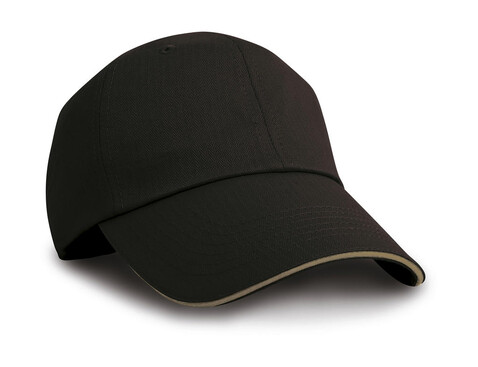 Result Caps Herringbone Cap, Black/Tan, One Size bedrucken, Art.-Nr. 338341690