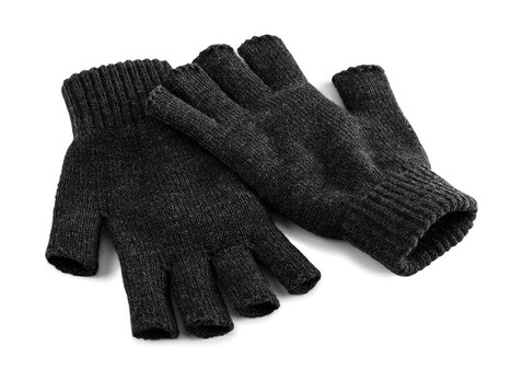 Beechfield Fingerless Gloves, Charcoal, L/XL bedrucken, Art.-Nr. 340691302