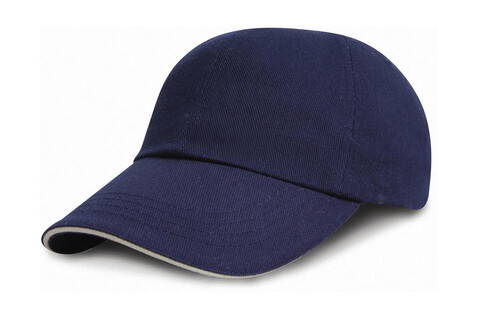 Result Caps Brushed Cotton Sandwich Cap, Navy/White, One Size bedrucken, Art.-Nr. 342342520