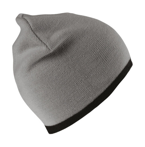 Result Caps Soft Feel Cuffless Reversible Beanie, Grey/Black, One Size bedrucken, Art.-Nr. 346341480