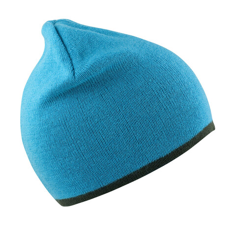 Result Caps Soft Feel Cuffless Reversible Beanie, Aqua/Grey, One Size bedrucken, Art.-Nr. 346343540