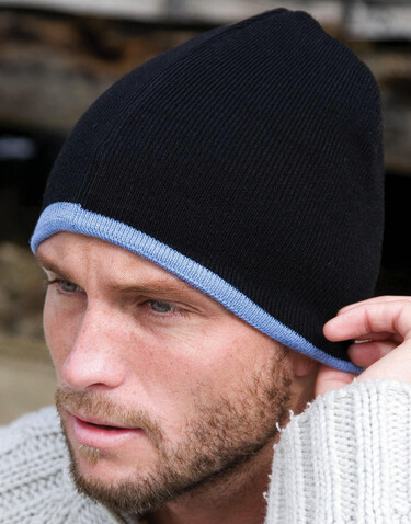 Result Caps Soft Feel Cuffless Reversible Beanie, Aqua/Grey, One Size bedrucken, Art.-Nr. 346343540