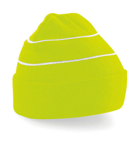 Beechfield Enhanced-Viz Knitted Hat, Fluorescent Yellow, One Size bedrucken, Art.-Nr. 351696050