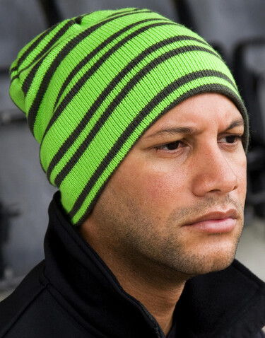 Result Team Reversible Beanie, Lime/Grey/Grey, One Size bedrucken, Art.-Nr. 354335840