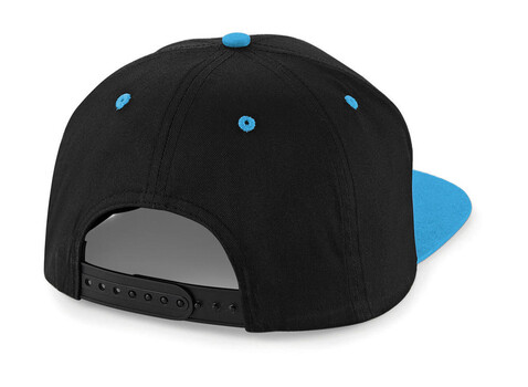 Beechfield 5 Panel Contrast Snapback, Black/Surf Blue, One Size bedrucken, Art.-Nr. 361691720