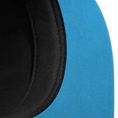 Beechfield 5 Panel Contrast Snapback, Black/Surf Blue, One Size bedrucken, Art.-Nr. 361691720