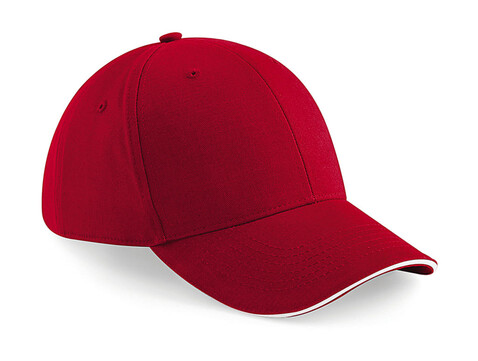Beechfield Athleisure 6 Panel Cap, Classic Red/White, One Size bedrucken, Art.-Nr. 371694550