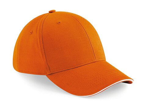 Beechfield Athleisure 6 Panel Cap, Orange/White, One Size bedrucken, Art.-Nr. 371694750