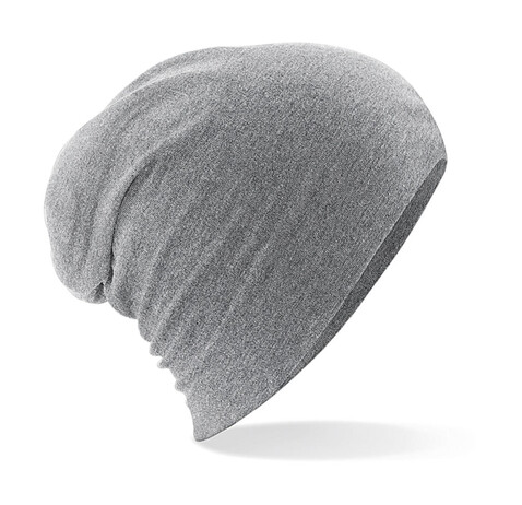 Beechfield Hemsedal Cotton Slouch Beanie, Heather Grey, One Size bedrucken, Art.-Nr. 385691230