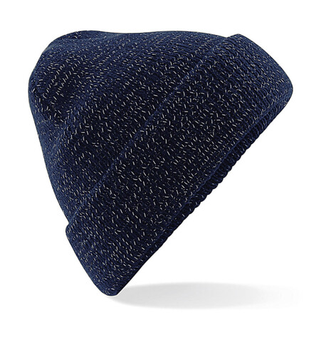 Beechfield Reflective Beanie, French Navy, One Size bedrucken, Art.-Nr. 387692010