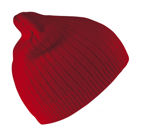 Result Caps Delux Double Knit Cotton Beanie Hat, Black, One Size bedrucken, Art.-Nr. 388341010