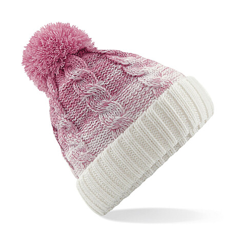 Beechfield Ombré Beanie, Dusky Pink/Off White, One Size bedrucken, Art.-Nr. 392694640