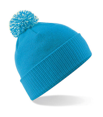 Beechfield Snowstar Beanie, Surf Blue/Off White, One Size bedrucken, Art.-Nr. 397693540