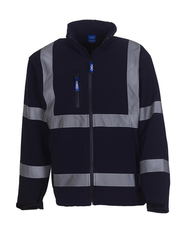Yoko Fluo Softshell Jacket, Navy, M bedrucken, Art.-Nr. 427772004