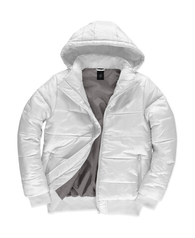 B &amp; C Superhood/men Jacket, White/Warm Grey, S bedrucken, Art.-Nr. 437420723