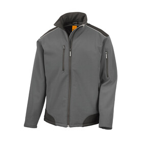 Result Ripstop Softshell Work Jacket, Grey/Black, S bedrucken, Art.-Nr. 447331483 Result Ripstop Softshell Work Jacket, Grey/Black, S bedrucken, Art.-Nr. 447331483