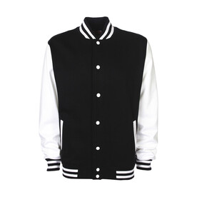 FDM Varsity Jacket, Black/White, XS bedrucken, Art.-Nr. 455551502