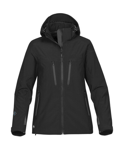 StormTech Women`s Patrol Softshell Jacket, Black/Carbon, XS bedrucken, Art.-Nr. 478181722