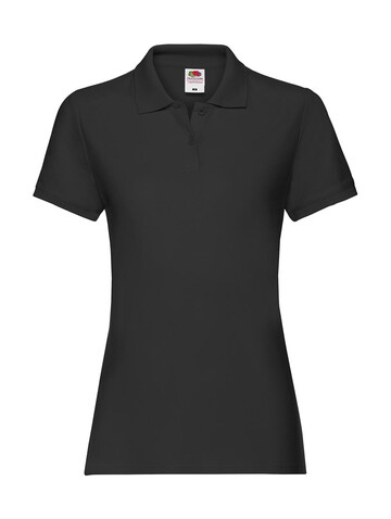 Fruit of the Loom Ladies` Premium Polo, Black, L (14) bedrucken, Art.-Nr. 528011015