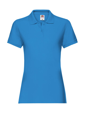 Fruit of the Loom Ladies` Premium Polo, Azure Blue, S (10) bedrucken, Art.-Nr. 528013103