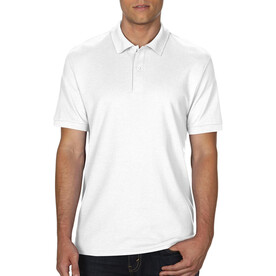 Gildan DryBlend® Double Piqué Polo, White, S bedrucken, Art.-Nr. 538090003