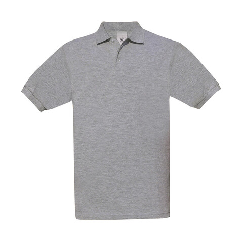 B &amp; C Safran Piqué Polo, Heather Grey, 3XL bedrucken, Art.-Nr. 549421238