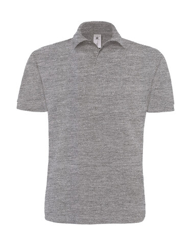 B &amp; C Heavymill Piqué Polo, Heather Grey, L bedrucken, Art.-Nr. 563421235